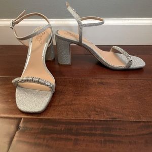 Badgley Mischka Lori Block Heel - Silver 2.95” heel